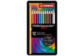 Hobbyartikler - STABILO aquacolor® Aquarellable colored pencil metal box of 12 pens - 4006381146487