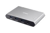 USB-hub - ATEN 2x4 USB-C Gen2 Peripheral Sharing Switch USB-hub - 4 porter - Grå - US3342-AT