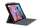 Tastatur - Logitech Slim Folio iPad 10.2" (7th gen) - ND - Tastatur & Foliosett - Nordisk - Grå - 920-009479