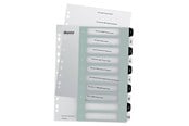 Lommer, Omslag & Registre - Leitz Register PP PC-utskrift A4+ 1-10 Hv/Sor - 12150000