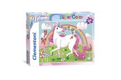 Puslespill - Clementoni 104 pcs. Puzzles Kids SuperColors Unicorn - 27109