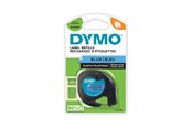 Papir, Fotopapir & Etiketter - DYMO Letratag plasttape, sort på blå, 12mm x 4m ruller - S0721650