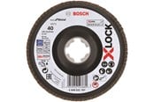 Vinkelsliper - Bosch X-LOCK-lamellslipeskiver, vinklet modell, plastplate, Ø125 mm, G 40, X571, Best for Metal, 1 stk. D= 125 mm, G= 40, vinklet - 2608621767