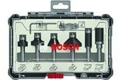 Freser - Bosch Sett med fresejern, 6 deler, profilering, 1/4" skaft 6-piece Trim and Edging Router Bit Set with 1/4" shank diameter. - 2607017470