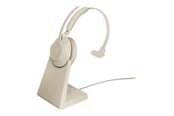 Hodetelefoner - Jabra Evolve2 65 Link380c UC Mono Stand Beige - 26599-889-888