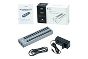 USB-hub - I-Tec USB 3.0 Charging HUB 13 port + Power Adapter 60 W USB-hub - 13 porter - Grå - U3CHARGEHUB13