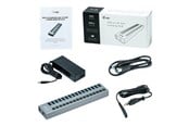 USB-hub - I-Tec USB 3.0 Charging HUB 16 port + Power Adapter 90 W USB-hub - 16 porter - Grå - U3CHARGEHUB16