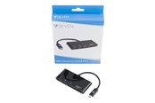 USB-hub - V7 USB-C male to 5-in-1 Hub female - hub - 3 ports USB-hub - 3 porter - Svart - V7UC3U-HUB-BLK-1E