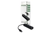 USB-hub - Inter-Tech Argus IT-310 USB-hub - 3 porter - Svart - 88885439