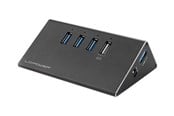 USB-hub - LC Power LC-HUB-ALU-2B-4 - hub - 4 ports USB-hub - 4 porter - Svart - LC-HUB-2B-4