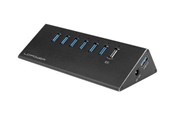 USB-hub - LC Power LC-HUB-ALU-2B-7 - hub - 7 ports USB-hub - 7 porter - Svart - LC-HUB-2B-7