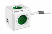 Strømkabel (ekstern) - PowerCube Extended USB 1.5 meter (Type E) - Green - 2402GN/FREUPC