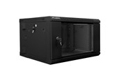 Rackskap - Lanberg WF02-6606-10B Rack Cabinet 19" Double Section Wall Mount 6U 600x600mm (Flat Pack)) Black - WF02-6606-10B