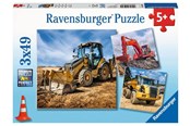 Puslespill - Ravensburger Digger At Work! 3x49P Gulv - 50321