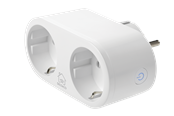 Smarthus - Deltaco Strømplugg, WiFi 2,4GHz, energimåling, 2xCEE 7/3, 13A, timer, hvit - SH-P02E