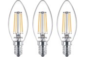 LED-lyspære - Philips LED-lyspære Classic Candle 4,3W/827 (40W) Clear 3-pack E14 - 929001889759