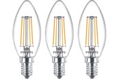 LED-lyspære - Philips LED-lyspære Classic Candle 4,3W/827 (40W) Clear 3-pack E14 - 929001889733