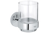 Baderomstilbehør - Grohe Essentials Crystal glass with holder, chrome - 40447001