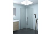 Dusjhjørner, dusjkabinetter og tilbehør - Dansani match quadrant hinged door 99-101 cm satin/clear - E101-01