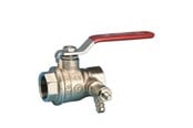 Beslag - Pettinaroli F x f fullway ball valve with drain-off and red steel lever - 51CS-008