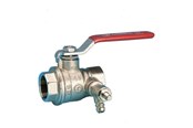 Beslag - Pettinaroli F x f fullway ball valve with drain-off and red steel lever - 51CS-004