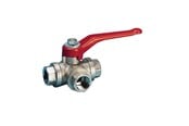 Beslag - Pettinaroli Three way fullway ball valve 82% flow "t" port ball 3/4 - 240NT-006