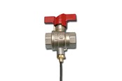 Beslag - Pettinaroli F x f ball valve with sensor connection red butterfly handl - 52CES-006