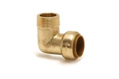 Kobberrør og beslag - Broen Male elbow. push-fit x bsp taper male thread 22 mm * 3/4 - 45576