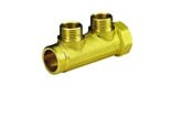 PEX-systemer - Pettinaroli Brass manifold 3/4x1/2 for water- and heatingsystems 2 outlets - BI-202