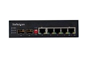 Switch/splitter - StarTech.com Industrial 5 Port Gigabit Ethernet Switch 5 PoE RJ45 +2 SFP Slots 30W PoE+ 48VDC 10/100/1000 Power Over Ethernet LAN Switch -40C to 75C with DIN Connector/Mountable - switch - 6 ports - IES1G52UPDIN