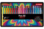 Skrive- & Tegneverktøy - STABILO Pen 68 Arty metal tin of 40 colors - ET1064612