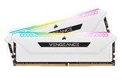 RAM - Corsair Vengeance RGB PRO SL DDR4-3200 - 32GB - CL16 - Dual Channel (2 pcs) - Intel XMP - Hvit med RGB - CMH32GX4M2E3200C16W