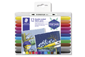 Hobbyartikler - Staedtler TEKSTIL DUO 12 STK Assorted - 3190 TB12