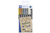 Hobbyartikler - Staedtler Metallic&white brush 6pcs & 1 pigm. - 8321 TB7