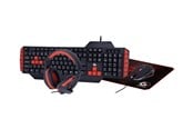 Tastatur - Gembird - keyboard mouse headset and mouse pad set - QWERTY - US - Tastatur, mus, hodesett og musematte sett - Amerikansk Engelsk - Rød - GGS-UMG4-02