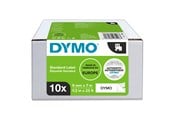 Papir, Fotopapir & Etiketter - DYMO D1 tape, 9mm x 7m rulle, sort på hvit, 10 ruller - 2093096