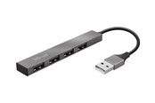 USB-hub - Trust Halyx Aluminium 4-Port Mini USB Hub USB-hub - 4 porter - Svart - 23786