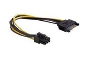 Strømkabel (intern) - DeLOCK power cable - SATA power to 6 pin PCIe power - 21 cm - 82924