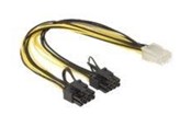 Strømkabel (intern) - DeLOCK power cable - 8 pin PCIe power (6+2) to 6 pin PCIe power - 30 cm - 83433