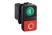 Trykknapper & Signalenheter - Schneider Electric Harmony double pushbutton complete with white i on green pushbutton and white o on red raised pushbutton 1xno + 1xnc xb5al73415 - XB5AL73415