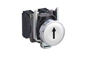 Trykknapper & Signalenheter - Schneider Electric Harmony push button complete with spring return and flat touch surface in white with black arrow 1xno xb4ba3341 - XB4BA3341