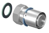 Alu pex-systemer - Uponor s-press plus adapter with swivel nut and flat sealing washer 25 mm x 34 - 1070606