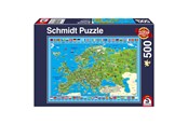 Puslespill - Schmidt Puzzle - Discover Europe (500 pieces) - SCH8373