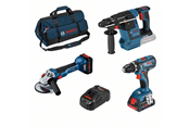 Skru/Bormaskin - Bosch COMBO SET 18V GSR/GWS/GBH, 1 stk. 4 Ah og 1 stk. 8 Ah batterier, PC BAG - 0615990M3C