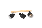 Lamper - EGLO BATALLAS spot rail 3L black/wood - 99491