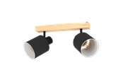 Lamper - EGLO BATALLAS spot rail 2L black/wood - 99489