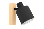 Lamper - EGLO BATALLAS spotlight black/wood - 99488