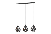 Lamper - EGLO CARLTON 1 long table pendant black/copper - 49991