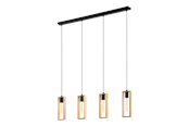 Lamper - EGLO LITTLETON long table pendant black/wood - 44053