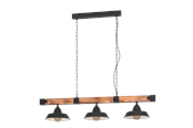 Lamper - EGLO OLDBURY long table pendant 3L black/rustic brown - 44086